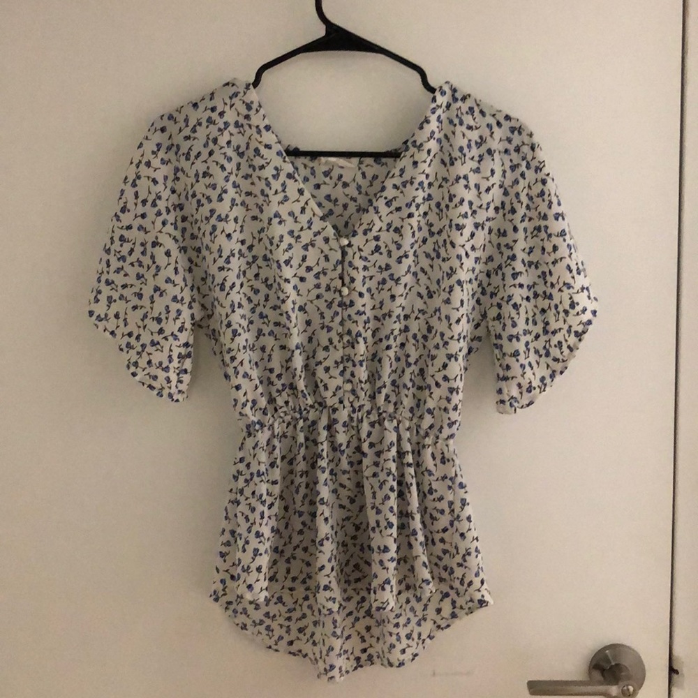 Blue flowered blouse